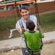 lady playing with child